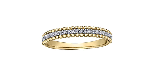 0.15 ct T.W. Diamond Yellow Gold Ring Stack