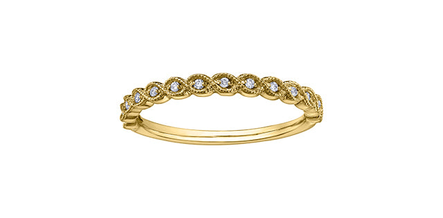0.07 ct T.W. Diamond Yellow Gold Ring Stack