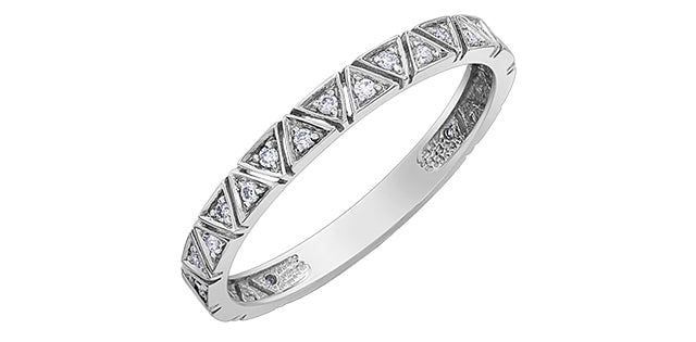 0.12 ct T.W. Diamond White Gold Alternating Triangle Ring