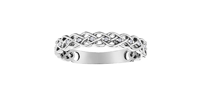 0.03 ct T.W. Diamond White Gold Ring Stack