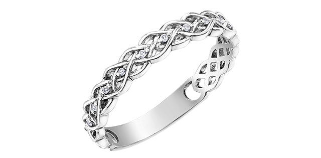 0.03 ct T.W. Diamond White Gold Ring Stack