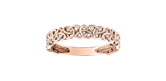 0.04 ct T.W. Diamond Rose Gold Ring Stack
