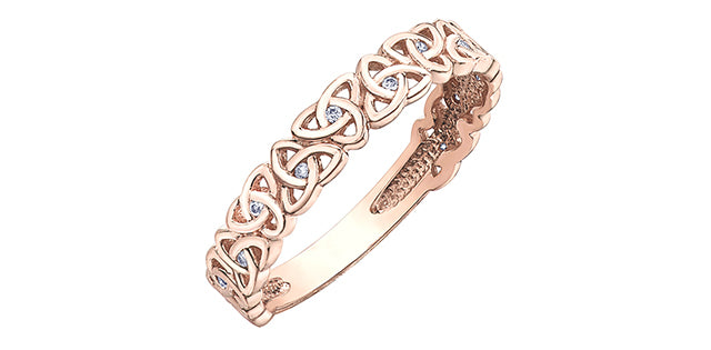 0.04 ct T.W. Diamond Rose Gold Ring Stack