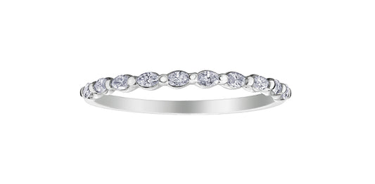 0.25 ct T.W. Alternating Bezel 14K White Gold Ladies Band