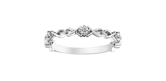 White Sapphire White Gold Ring Stack