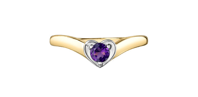 Amethyst Yellow Gold Ring Stack