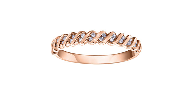 0.10 ct T.W. Diamond Rose Gold Ring Stack