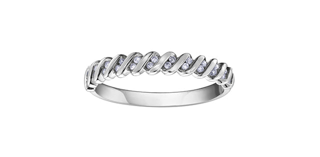 0.10 ct T.W. Diamond White Gold Ring Stack
