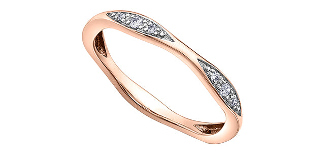 0.10 ct T.W. Diamond Rose Gold Ring Stack