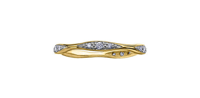 0.10 ct T.W. Diamond Yellow Gold Ring Stack