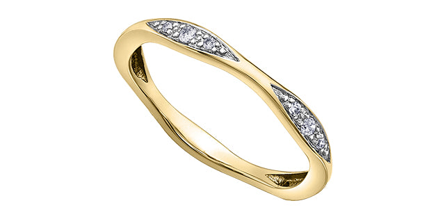 0.10 ct T.W. Diamond Yellow Gold Ring Stack