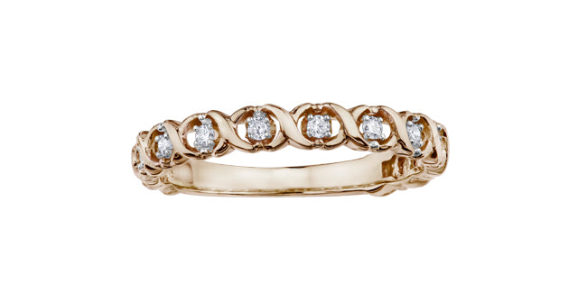 0.09 ct T.W. Diamond Rose Gold Ring Stack