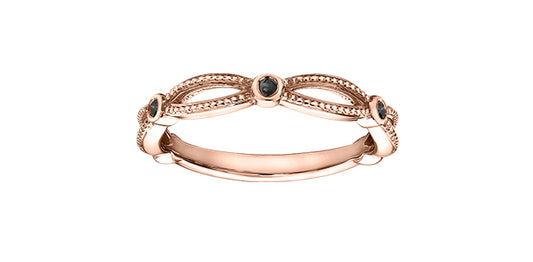 0.05 ct T.W. Diamond Rose Gold Ring Stack