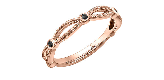 0.05 ct T.W. Diamond Rose Gold Ring Stack
