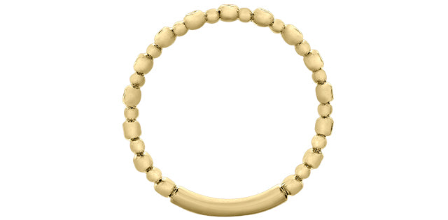 0.09 ct T.W. Diamond Yellow Gold Bead Ring Stack