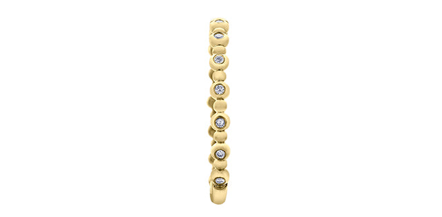 0.09 ct T.W. Diamond Yellow Gold Bead Ring Stack