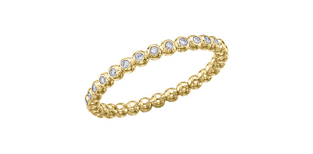 0.09 ct T.W. Diamond Yellow Gold Ring Stack