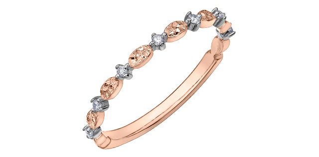 0.07 ct T.W. Diamond Gold Alternating Ring Stack