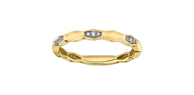 0.03 ct T.W. Diamond Yellow Gold Ring Stack