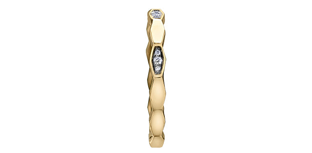0.03 ct T.W. Diamond Yellow Gold Ring Stack