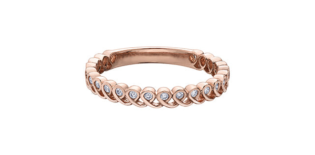 0.08 ct T.W. Diamond Rose Gold Ring Stack
