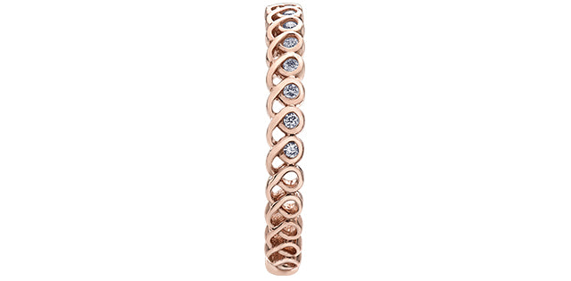 0.08 ct T.W. Diamond Rose Gold Ring Stack