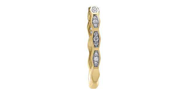 0.10 ct T.W. Diamond Yellow Gold Ring Stack