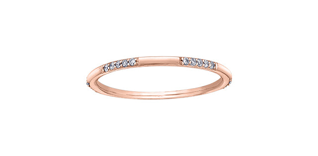 0.10 ct T.W. Diamond Rose Gold Ring Stack