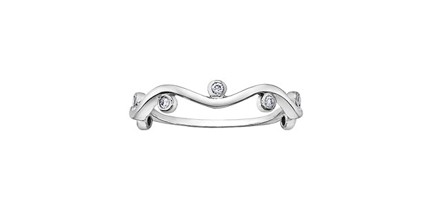 0.08 ct T.W. Diamond White Gold Ring Stack