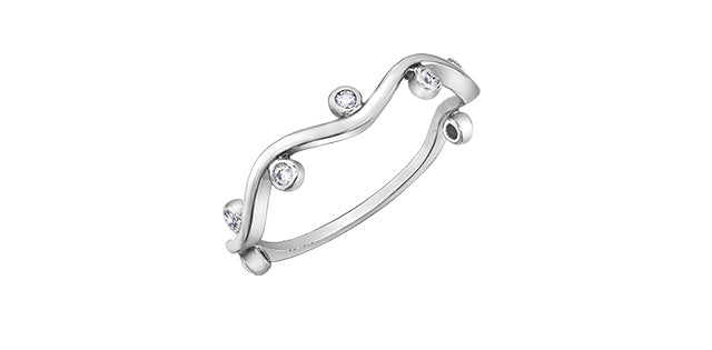 0.08 ct T.W. Diamond White Gold Ring Stack