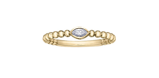 0.12 ct T.W. Marquise Diamond Yellow Gold Ring Stack