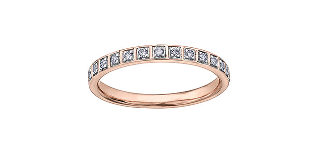 0.14 ct T.W. Diamond Rose Gold Ring Stack