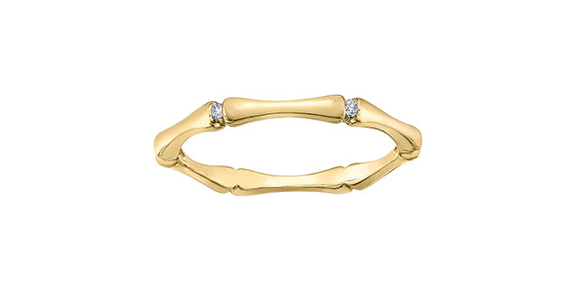 0.04 ct T.W. Diamond Yellow Gold Ring Stack
