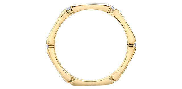 0.04 ct T.W. Diamond Yellow Gold Ring Stack