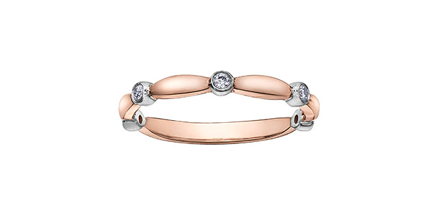 0.10 ct T.W. Diamond Rose Gold Ring Stack