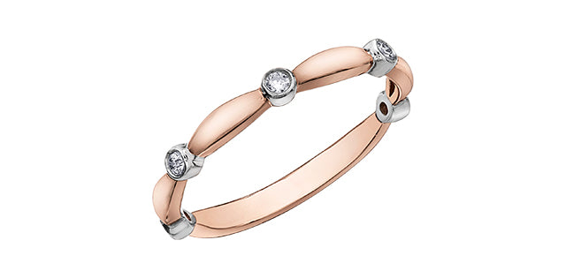 0.10 ct T.W. Diamond Rose Gold Ring Stack