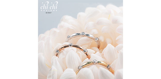 0.10 ct T.W. Diamond Rose Gold Ring Stack