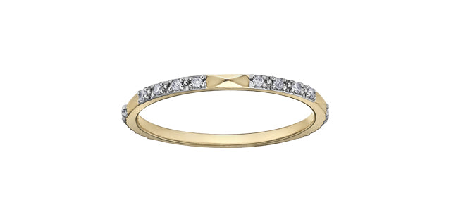 0.10 ct T.W. Diamond Yellow Gold Ring Stack