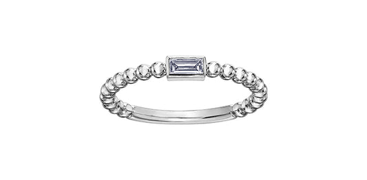 0.10 ct T.W. Diamond White Gold Ring Stack