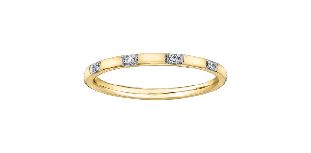 0.06 ct T.W. Diamond Yellow Gold Ring Stack