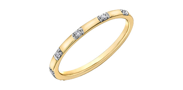 0.06 ct T.W. Diamond Yellow Gold Ring Stack