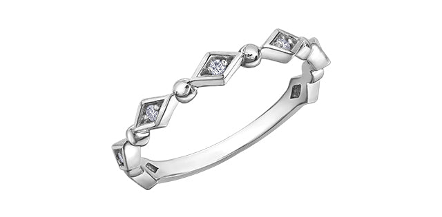 0.07 ct T.W. Diamond White Gold Princess Outline Ring Stack
