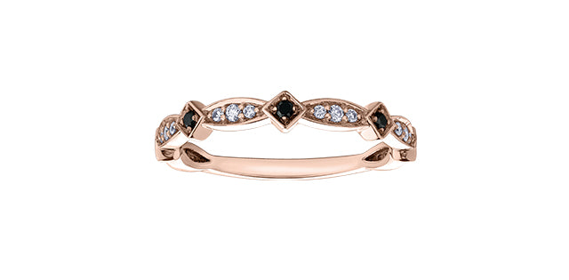 0.17 ct T.W. Diamond Rose Gold Ring Stack