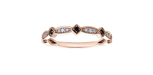 0.17  ct T.W. Diamond Rose Gold Ring Stack