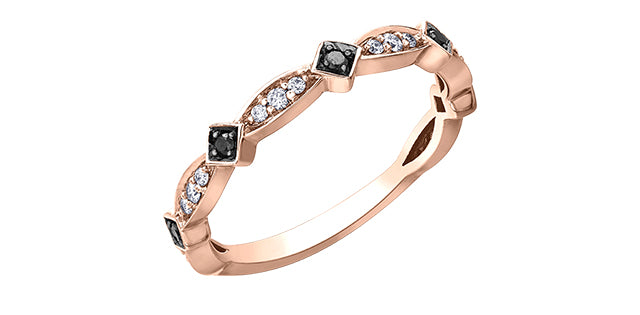0.17 ct T.W. Diamond Rose Gold Ring Stack