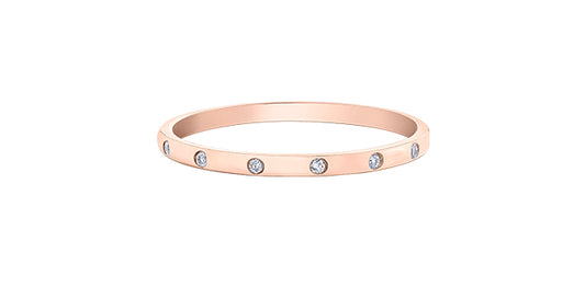 0.04 ct T.W. Diamond Rose Gold Ring Stack