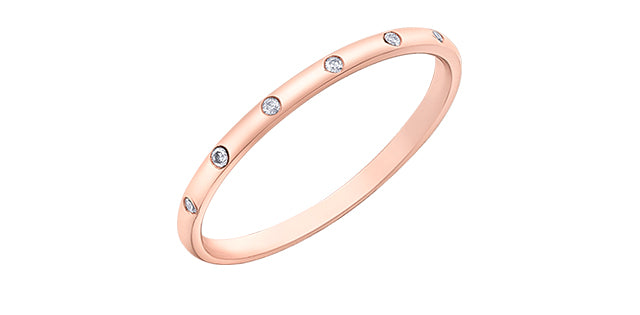 0.04 ct T.W. Diamond Rose Gold Ring Stack