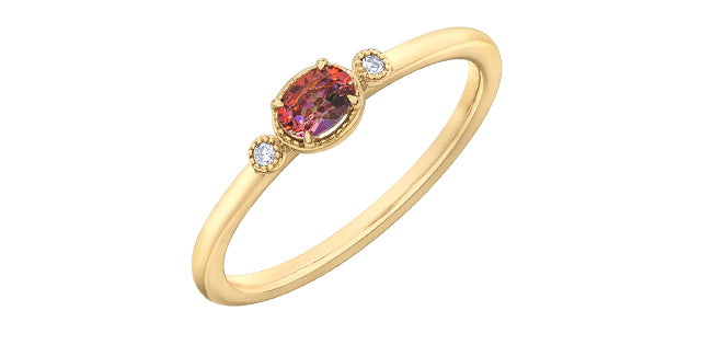 Sunrise Topaz & Diamond Yellow Gold Ring Stack