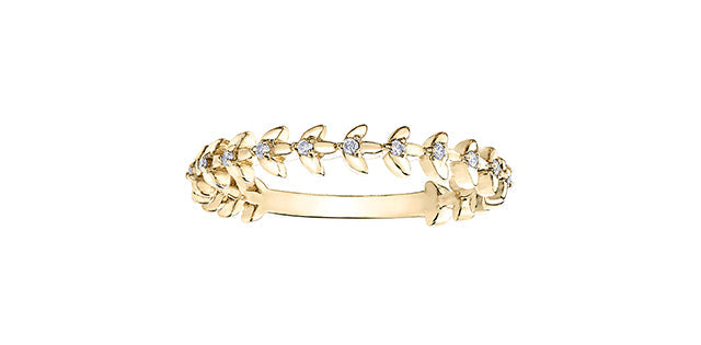 0.06 ct T.W. Diamond Yellow Gold Ring Stack