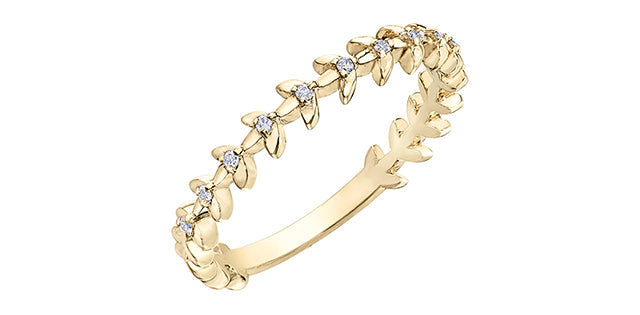 0.06 ct T.W. Diamond Yellow Gold Ring Stack